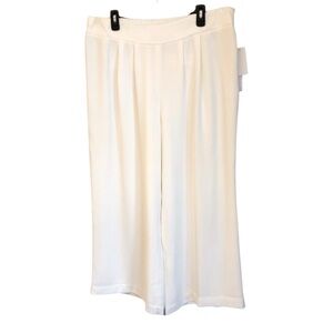 Women's White Wide Leg Trouser Pants